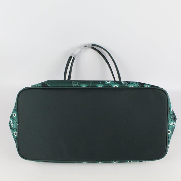 NWT Ted Baker Rococo Nylon Tote Bag, Turquoise, Flowers, Top Zip Closure - Picture 9 of 11